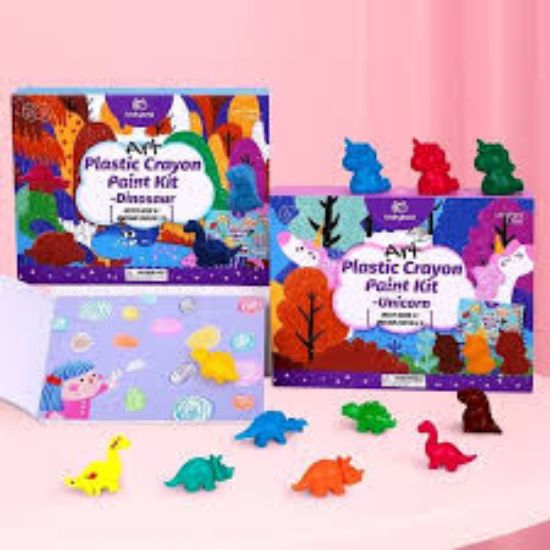 Picture of PLASTIC CRAYON PAINT KIT - DINOSAUR