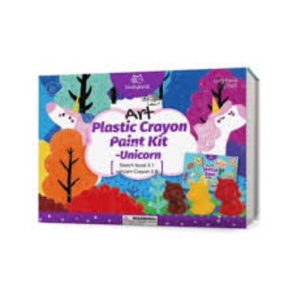 Picture of PLASTIC CRAYON PAINT KIT - UNICORN