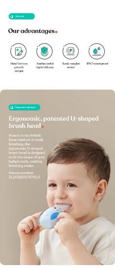 Picture of BLUE CHILDREN'S U SHAPED ELECTRIC TOOTHBBRUSH