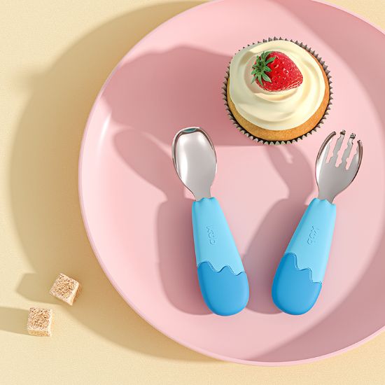 Picture of STAINLESS STEEL SPOON &FORK BLUE