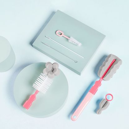 Picture of BABY BOTTLE BRUSH SET PINK