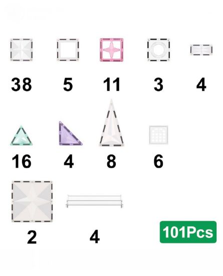 Picture of STAR MAGNET TILES 108 PCS TRANSPARENT